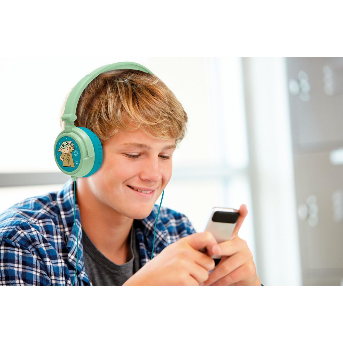 Lexibook, Disney Star Wars, Cuffie Pieghevoli con Filo, Cuffie Over-Ear Comode, Limitazione del Volume Sicura, Archetto Regolabile per Bambini, Verde, HP010SW