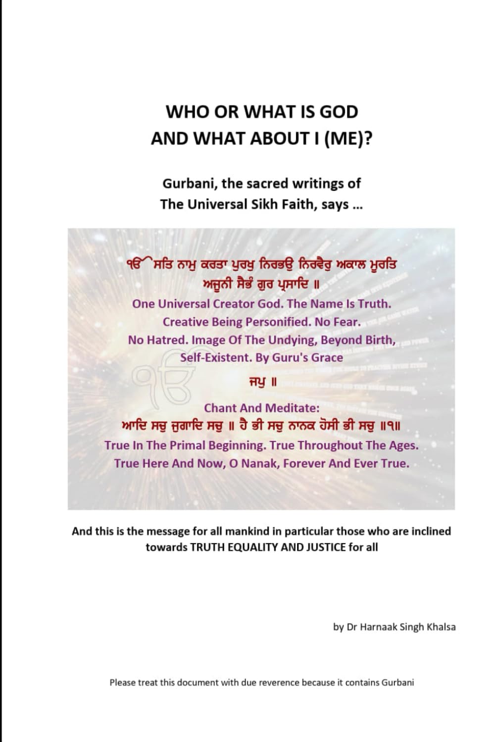 Who or what is God and what about I (me)?