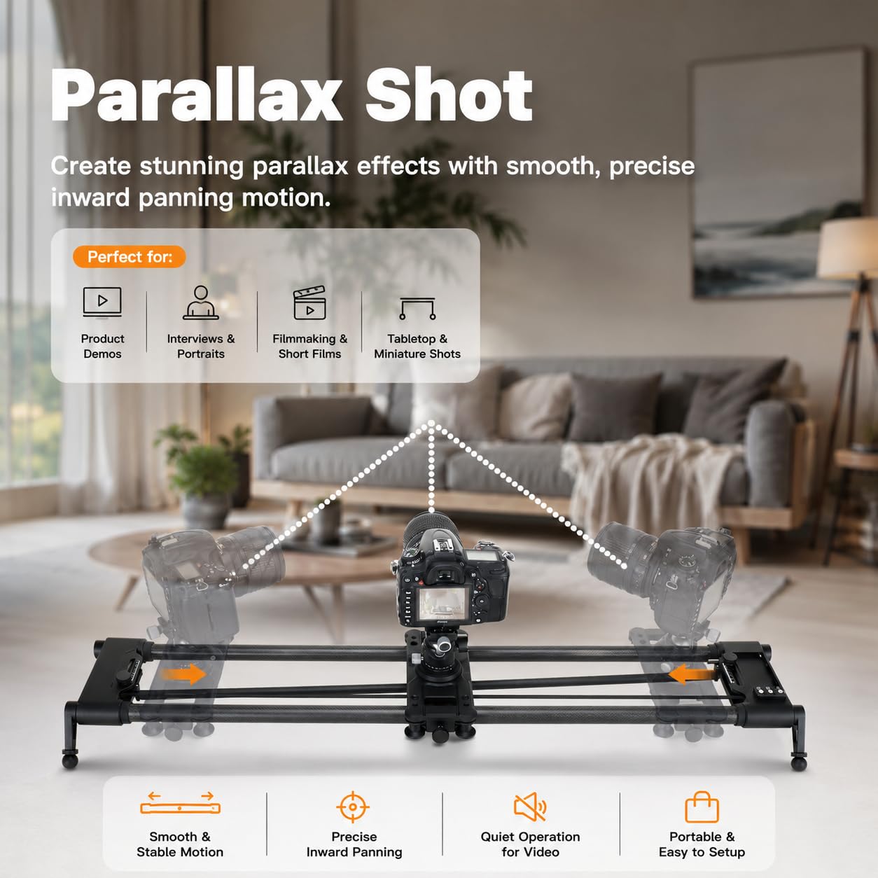 KONOVA G1 Slider Motorizzato per Fotocamera DSLR e Mirrorless, Controllo Bluetooth App, Binario in Fibra di Carbonio, Motion Control per Time Lapse, Stop Motion, Tracking e Panorama (100cm)