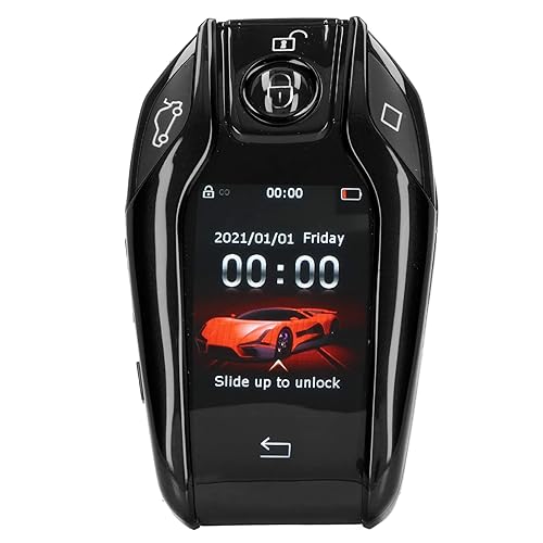 Diydeg Keyless Entry Remote Control Car Key, 4 Button Smart Remote Car Key with LCD , Anti Theft Universal Car Key Fob Replacement for All Start Stop Engine Button