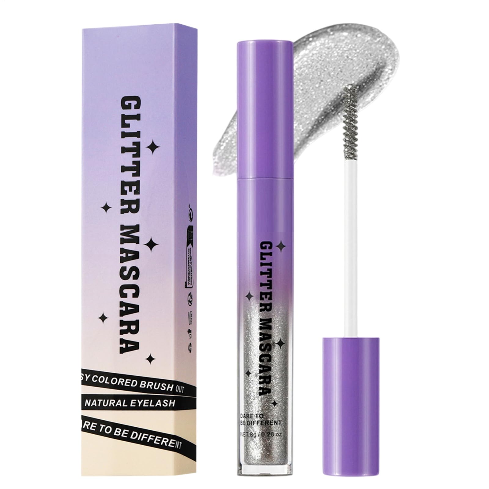 Mascara Lucida - Mascara Splendente per Feste,Allunga Ciglia Antimacchia