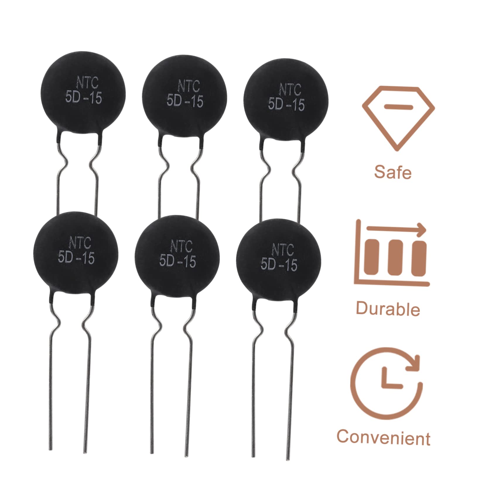 FUNOMOCYA 20 Pcs Thermistor 5d-15 Limiter Temperature Sensors W10435302 Kebt 74hc595 Inrush Current Limiter Extinguisher Sl32 24x11x10 Inrush Current Protection Pt100 Black Synthetic Film