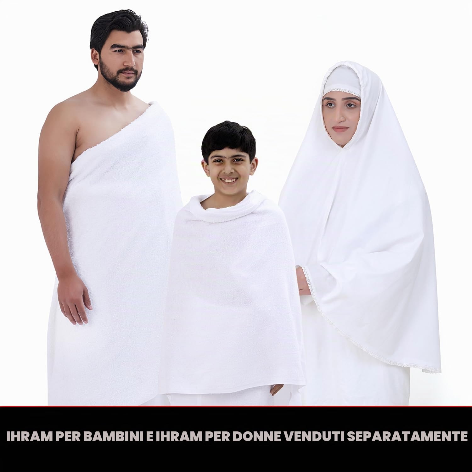 Sweet Needle Set Ihram Premium in spugna per uomo, ideale per l'Hajj e l'Umrah: morbido, comodo e facile da trasportare | Asciugamano Ehram/Ahram realizzato in 100% puro cotone pettinato.