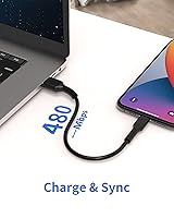 Vista 4 de 6 inch iPhone Charge Cable Short, 0.5ft 5Pack USB to Lightning Cord for Fast Charging Stations Compatible with Apple iPhone 12 11 Pro Max Xs 8 7 6 5