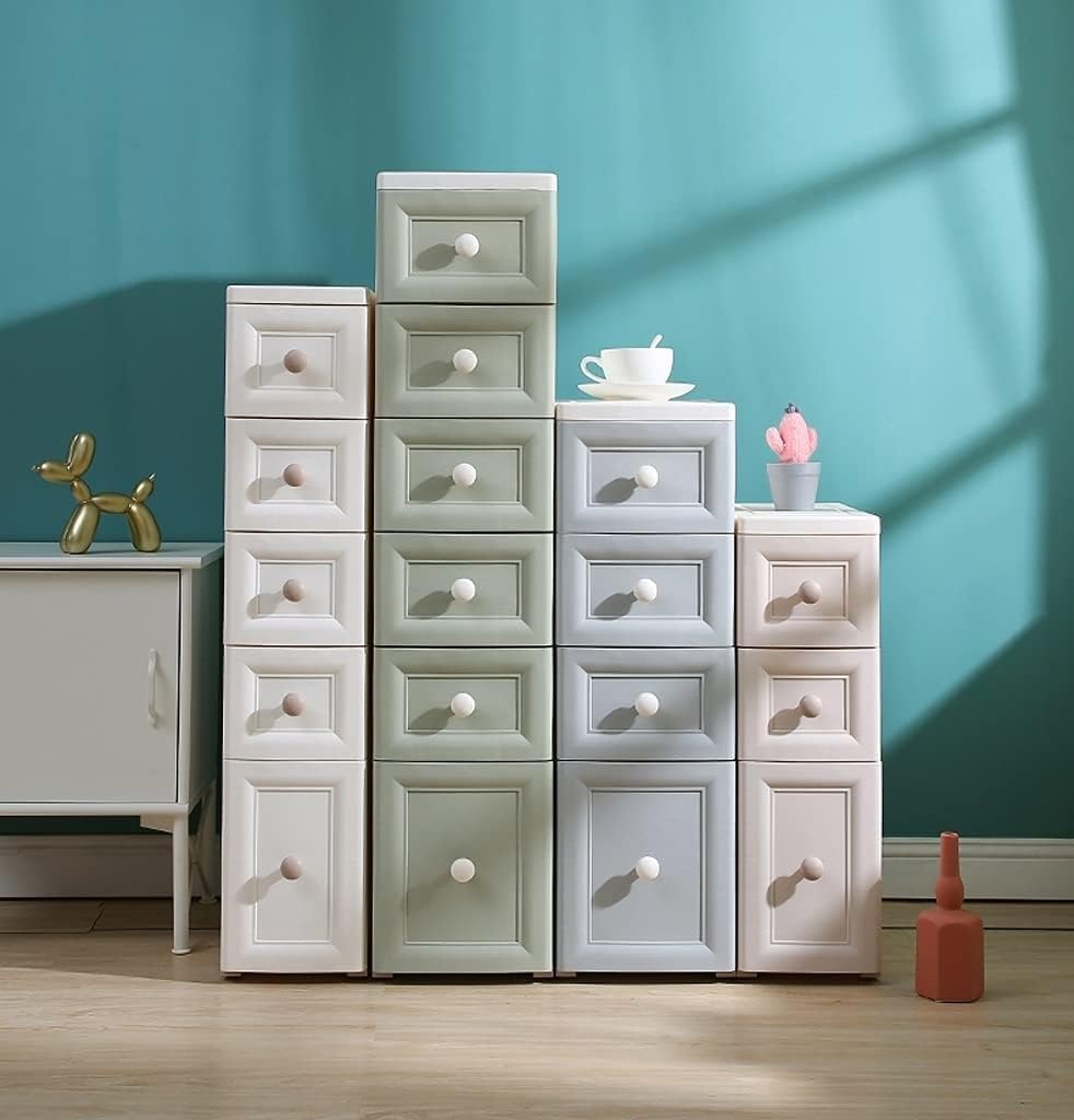 Casier de rangement en plastique pour armoire d'enfant avec tiroirs de grande capacité, design multicouche pour salon, chambre à coucher, chambre d'enfant, nization bleu gris, 6 couches