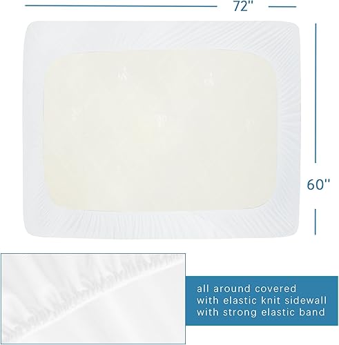 Miniatura 3 de Cubrecolchón de tela de toalla 100% impermeable, transpirable, lavable a máquina, sábana bajera para sofá cama tamaño queen de 60 x 72 pulgadas