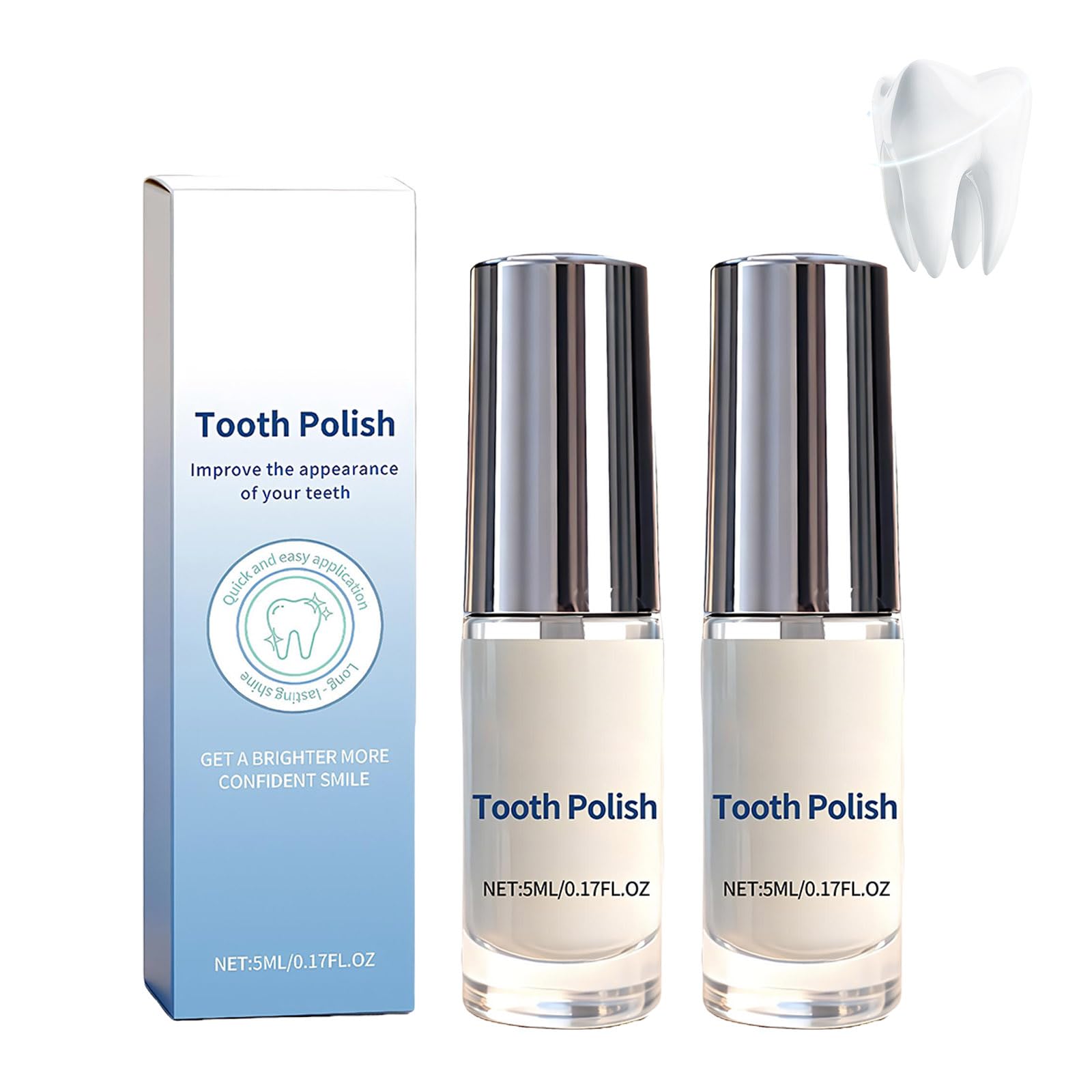 Smalto Per Denti Bianchi 5ml*2 - Tooth Paint, Formula Delicata Tooth Polish, Sbianca I Denti All'istante, Rimuove Le Macchie E Regala Un Sorriso Bianco E Naturalmente Radioso