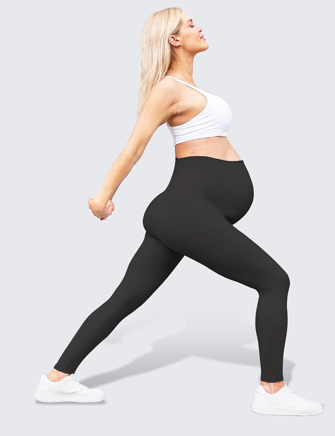 Women's Maternity Leggings Over The Belly - Ultra Stretchy Soft Bump Support Workout Activewear Yoga Pregnancy Pants