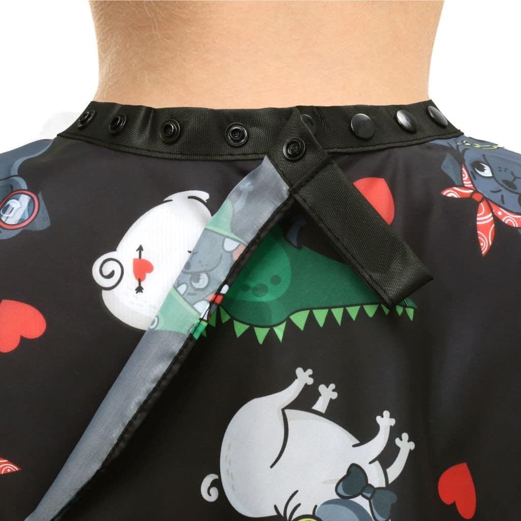 Kids Size Pug Barber Cape For Hair Cutting at Home or Professional Salon, Barber Shop with Adjustable Neck with Plastic Snaps
