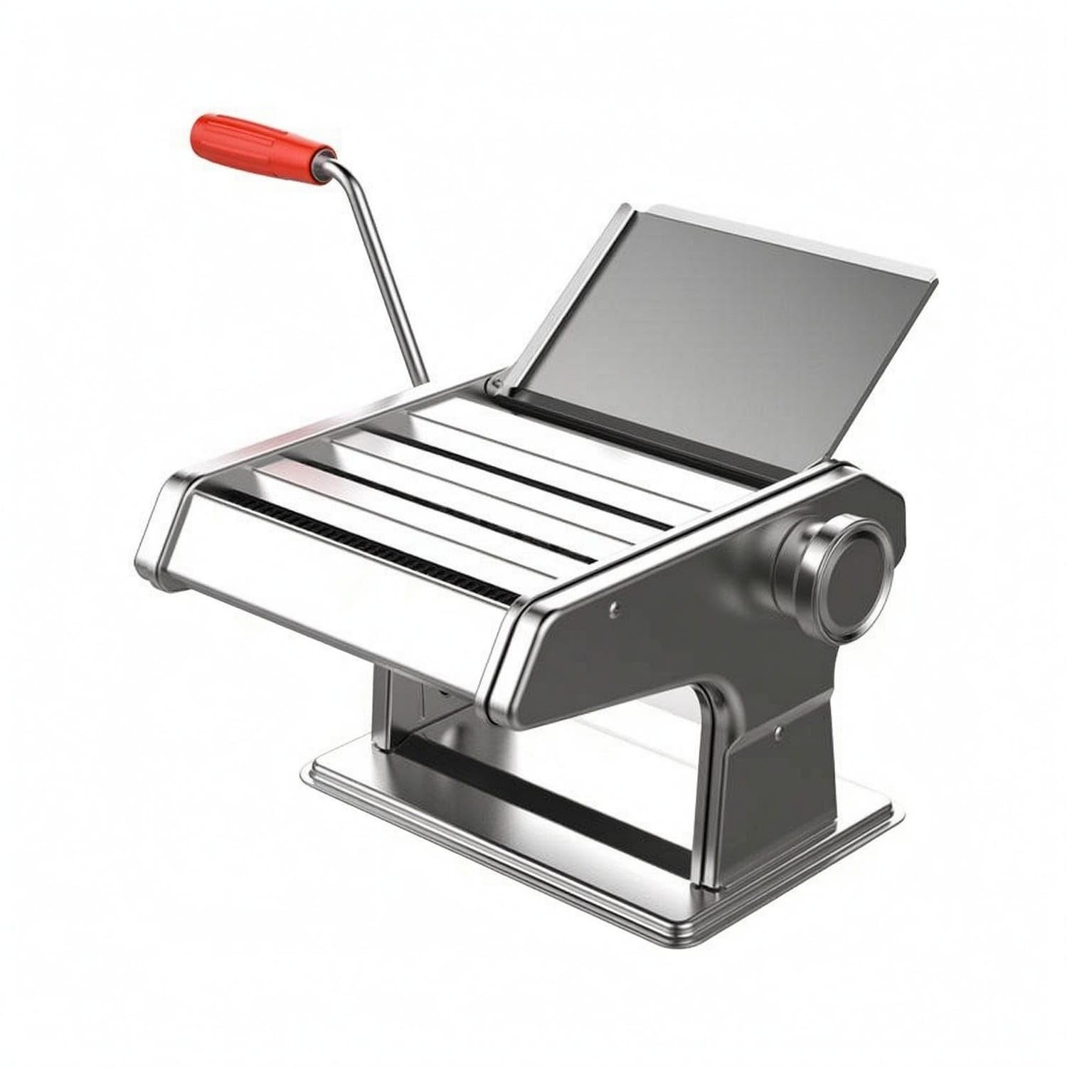 Polished Silver Tabletop Noodle Machine Hand Crank Manual Noodle Maker Compact Metal Pasta Roller Smooth Finish, Old Style Silv a-image-15