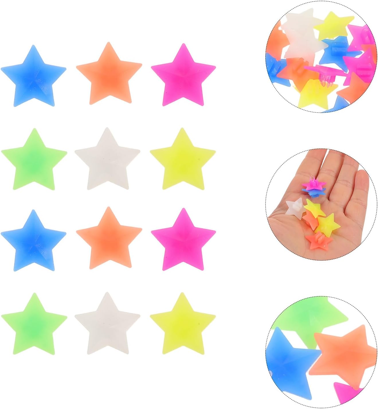 Amosfun 144pcs Bicycle Spoke Beads Plastic Pentagram Wheel Decorations Clip-on Bike Spoke Charms for Boys Cycling Accessories