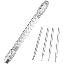 4PCS Round Cup Burr Set - 3/32'' Shank Wire Rounder Bits with Hand Drill Tool-Jewelry Making & Wire Twisting Kit for Crafts