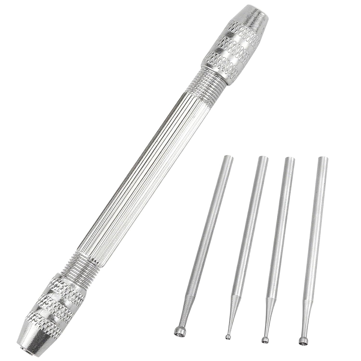 4PCS Round Cup Burr Set - 3/32'' Shank Wire Rounder Bits with Hand Drill Tool-Jewelry Making & Wire Twisting Kit for Crafts