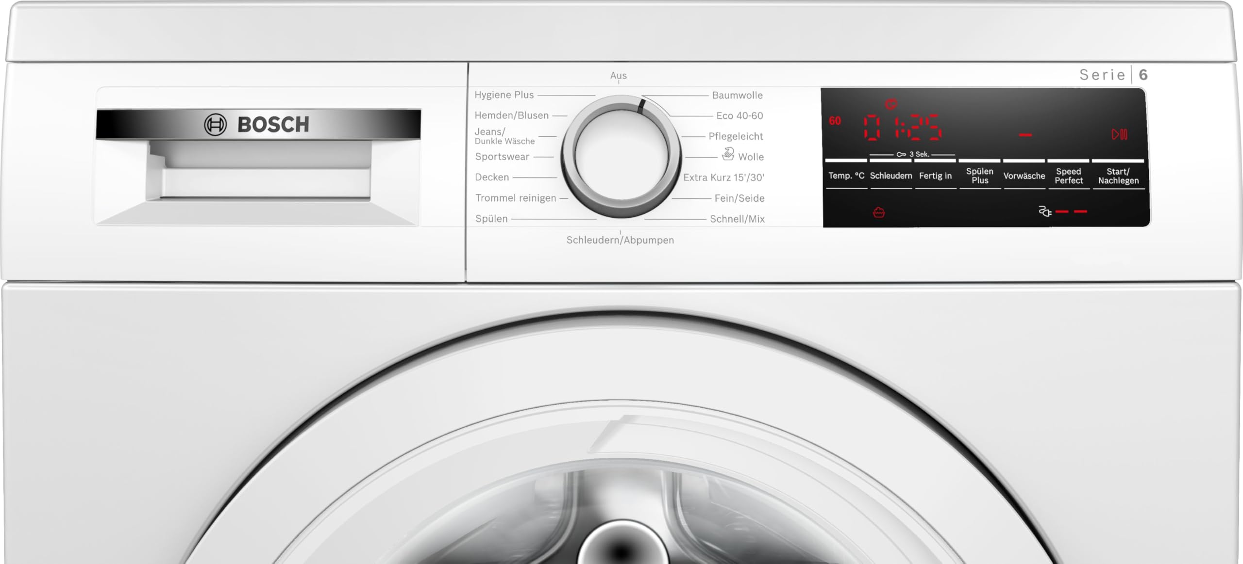 Bosch WUU28T22, Serie 6, Frontlader Waschmaschine, 9 kg, 1400 UpM, Unterbaufähig, SpeedPerfect, Maximale Energie- und Wasserersparnis, Nachlegefunktion, besonders hygienisch, AquaStop