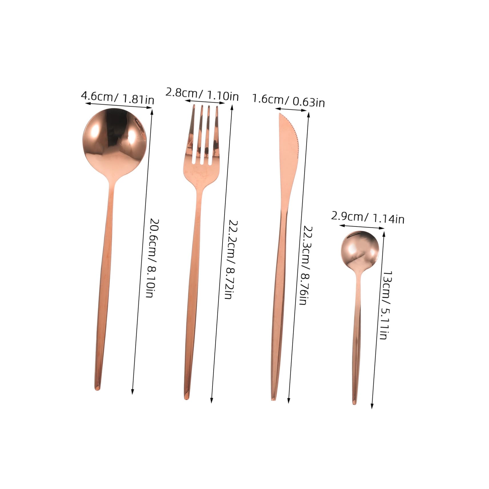 6 Stück Edelstahl Besteckset für Steaks und Dinnerpartys