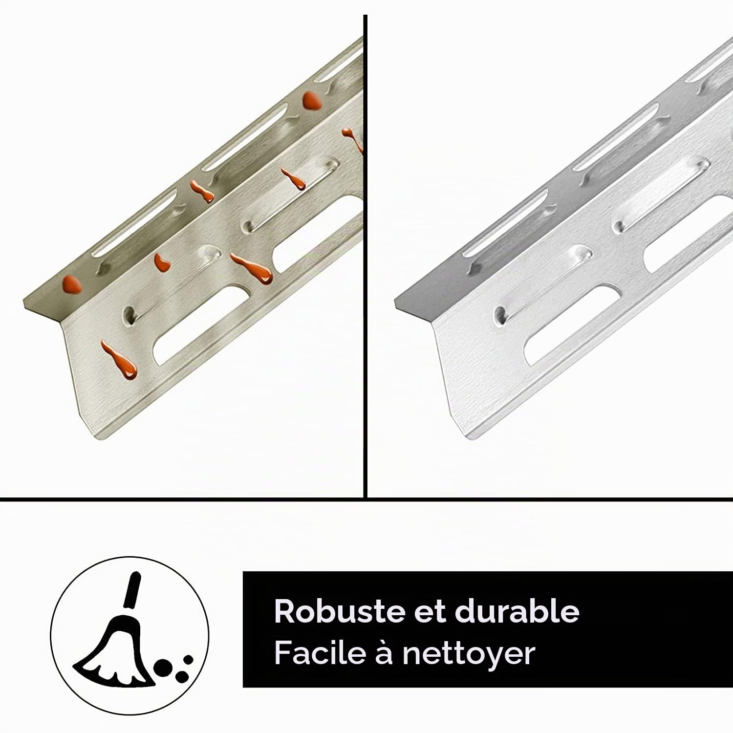 Denmay 41 cm Plaque Chaleur Barbecue gaz pour Blooma Kansas 4, Blooma Ultar 4, Uniflame 4 Brûleurs, Ultra Chef, diffuseur Barbecue en Acier Inoxydable Pièces de Rechange Lot de 4