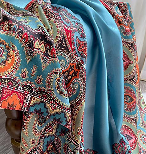 Image of ZDMHSH Fashion Scarves Scarf 100% Silk Feeling Scarf Silk Like Scarves Long Lightweight Sunscreen Shawls for Women