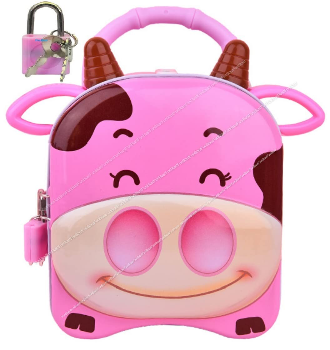 FunBlast Piggy Bank For Kids, Money Saving Tin Coin Bank With Lock And Key Cow Print Piggy Bank, Coin Box For Kids, Pink (B09KXPQVHV) Amazon Price History, Amazon Price Tracker