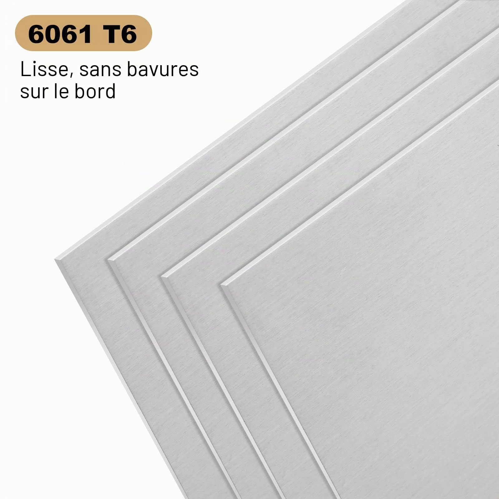 5 Pièces Plaque plates en aluminium 6061 de 3 mm, 20 x 20 cm, avec film de protection, pour modélisme, foires, Carré Pour DIY Artisanat