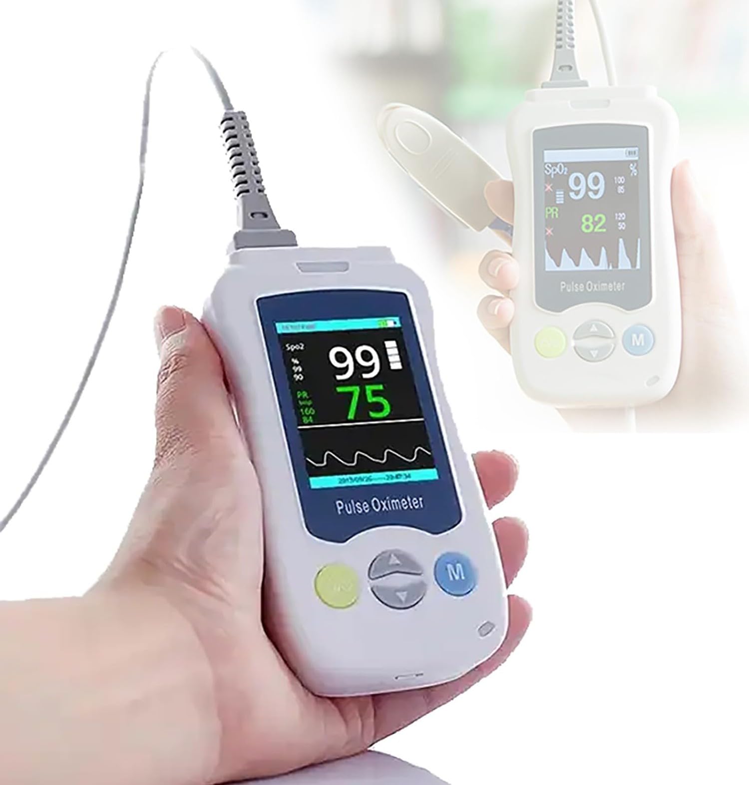 Pulsossimetro Da Dito Saturimetro Misurazione Precisa Della Saturazione Di Ossigeno Nel Sangue Con LED Display Ossimetro Da Dito Professionale Misuratore Battiti Cardiaci