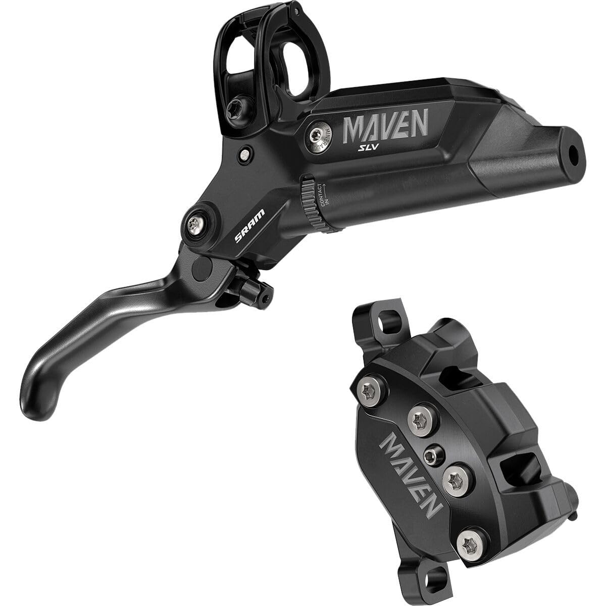 SRAM Maven Silver Front Brake Front Post Mount 4-Piston Aluminum Lever SS Hardware