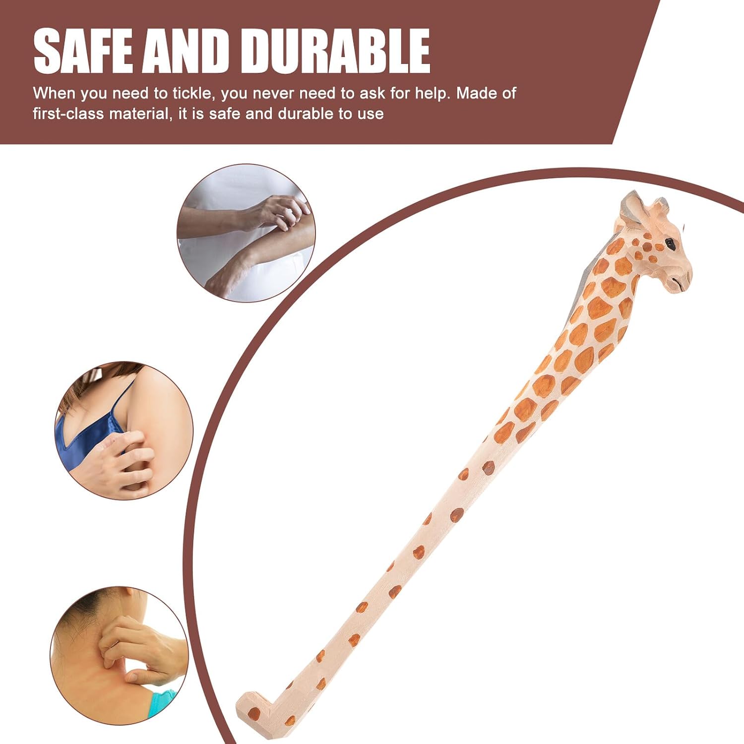 Veemoon Woodcarving Back Scratcher Long Handle Decorative Back Scratching Tool Itching Relief for Adults Wellness Relaxation Therapy Random Color Random Color