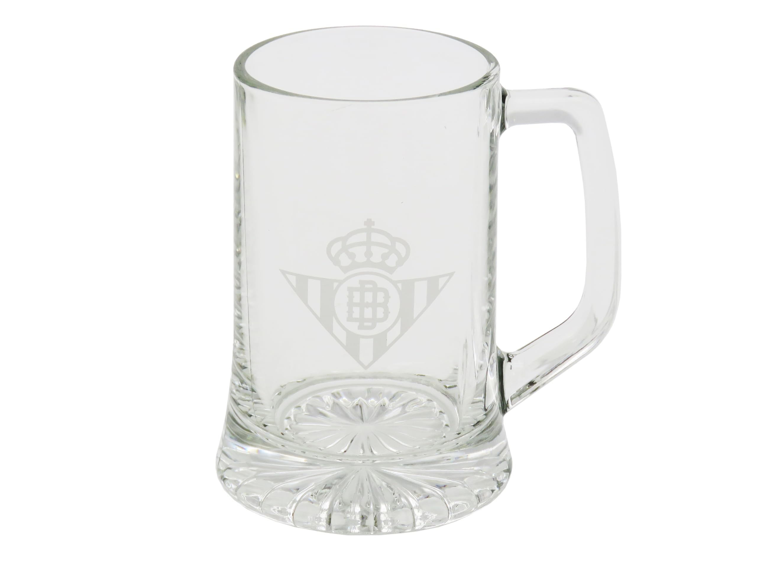 CYPBRANDS Real Betis Football, Beer Mug, Glass, Capacity 280 ml, Transparent, Official Product