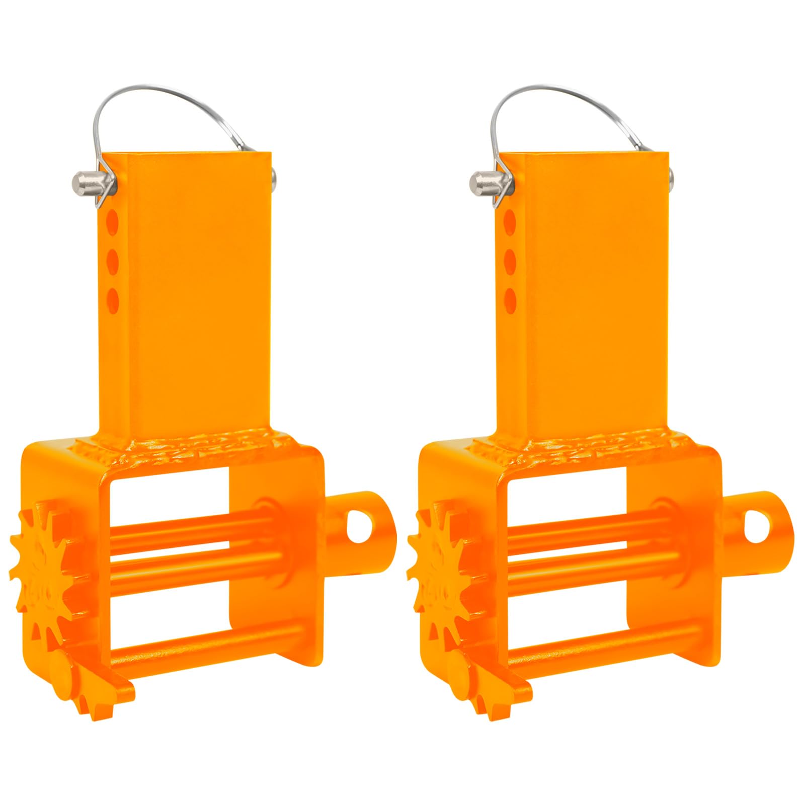 Affinityfurn Orange Heavy Duty Stake Pocket Winch For Flatbed Trailers – 5400 Lbs Load, 16200 Lbs Break Strength, Carbon Steel, Fits Standard Winch Bars & 2"/3"/4" Straps, 2 Pack – Color