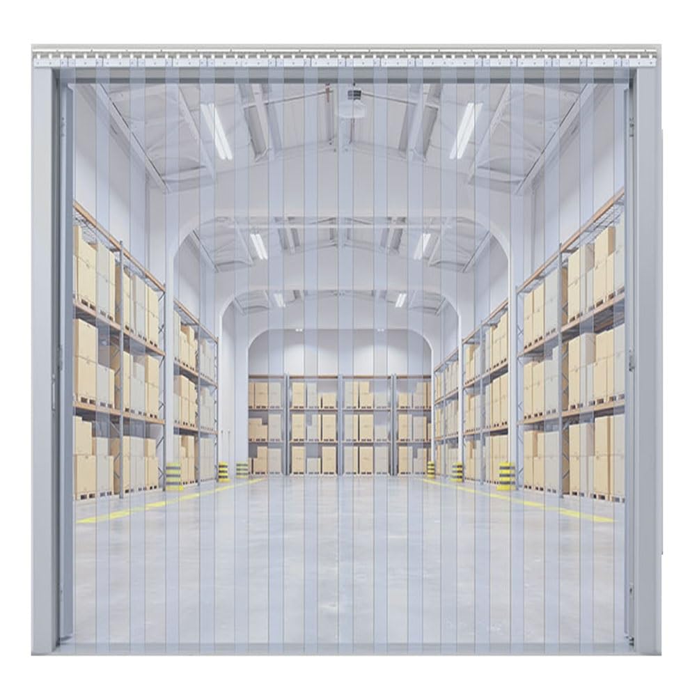 Gewerblicher Kunststoff-Streifenvorhang für Werkstatt und Lagerhalle, glatt, 6er-Pack (0,9 x 2,4 m) – Ideal für Tierhaltung, industrielle Anwendungen, energieeffizient und einfach zu montier