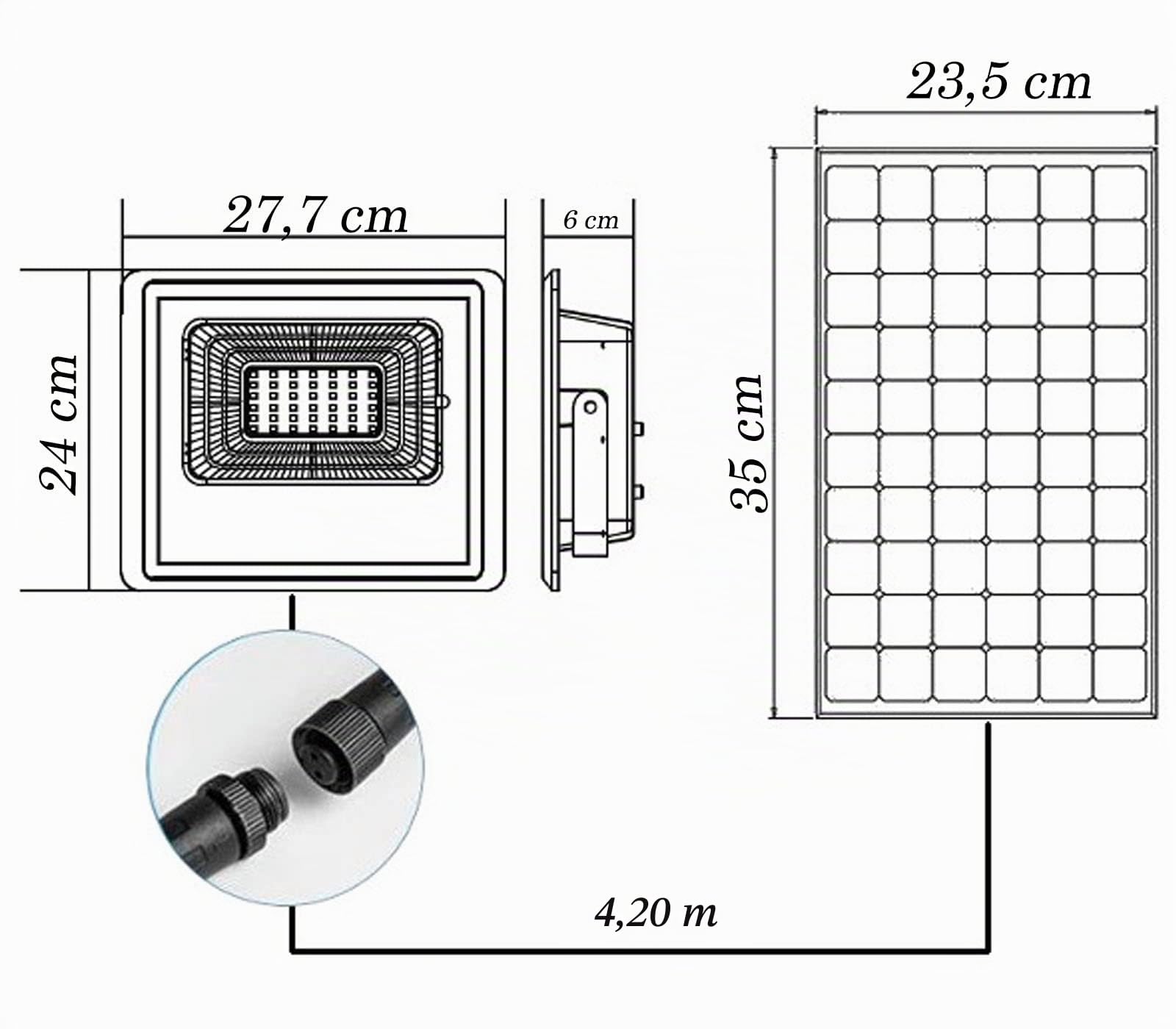 Faro LED SMD 100 W Pannello Solare Energia Crepuscolare Telecomando Dr