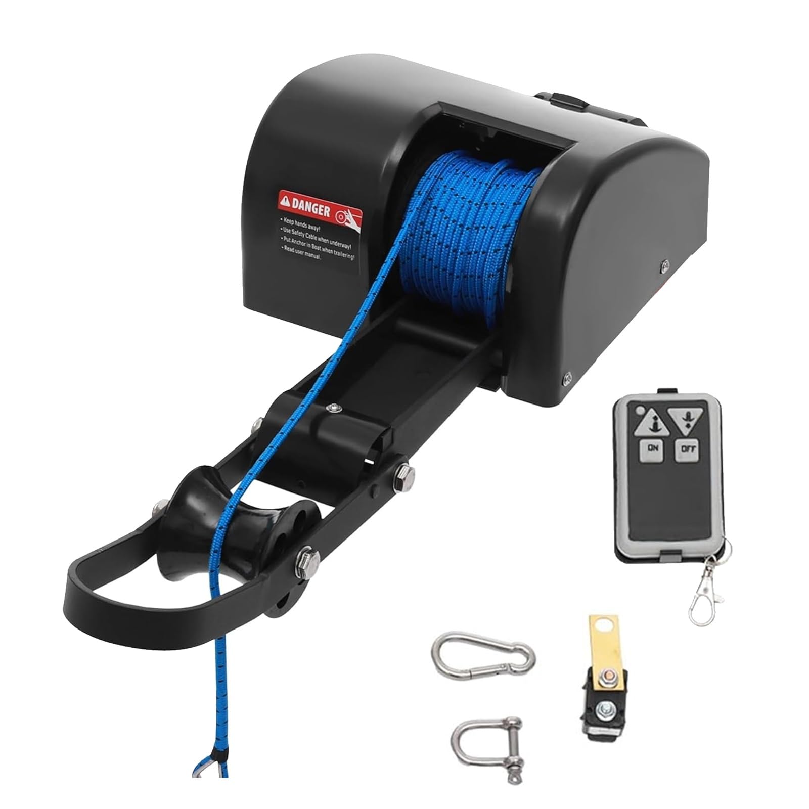 Verricello elettrico per barca, salpa ancora 12 V con telecomando, kit di stoccaggio di ancoraggio 15,9 kg, interruttore impermeabile per motoscafi e barche da pesca