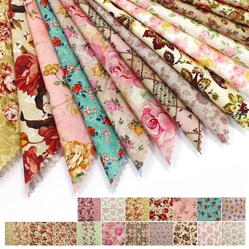 Craftsfabrics Rosarium Charm Pack 5" Squares Cotton Printed Fabric For Quilting, Diy Patchwork And Sewing Craft (Rosarium)
