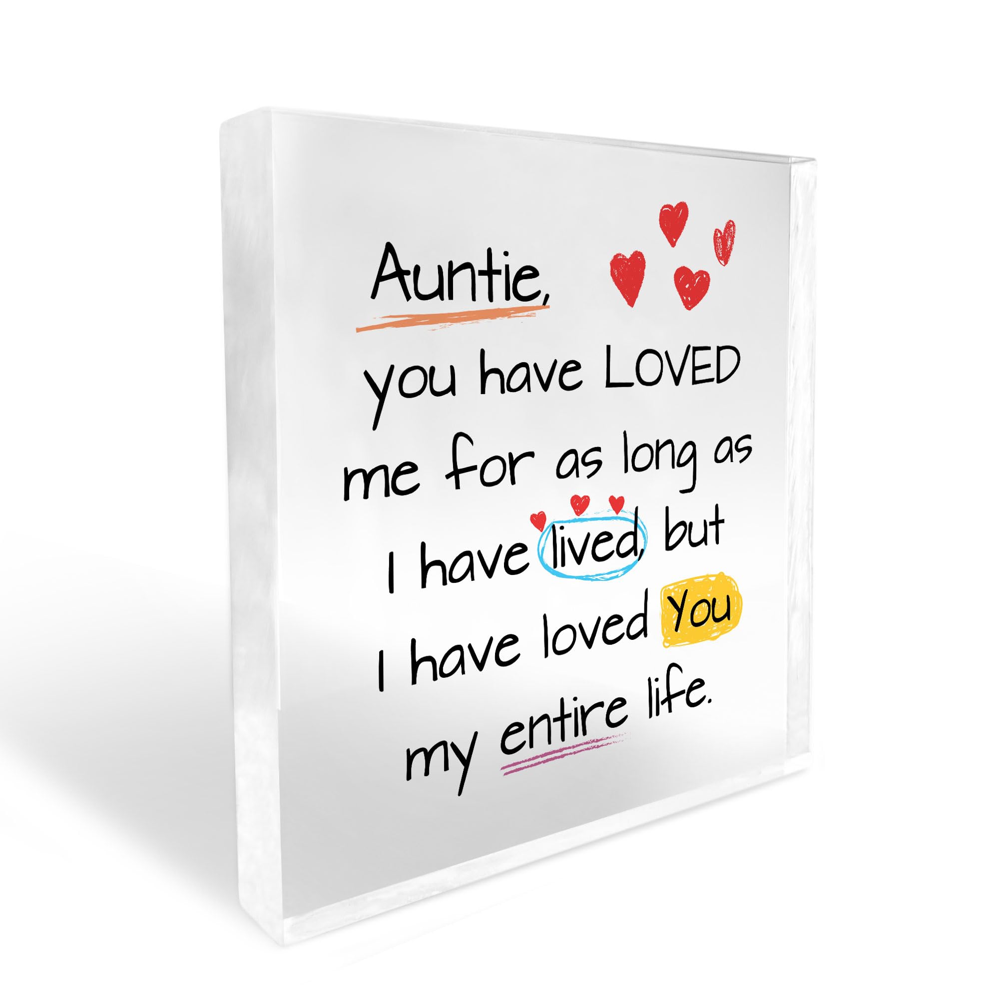 Red Ocean Gift For Auntie Birthday Christmas Acrylic Block Auntie Gifts From Niece Nephew Thank You Gift Sister Gifts