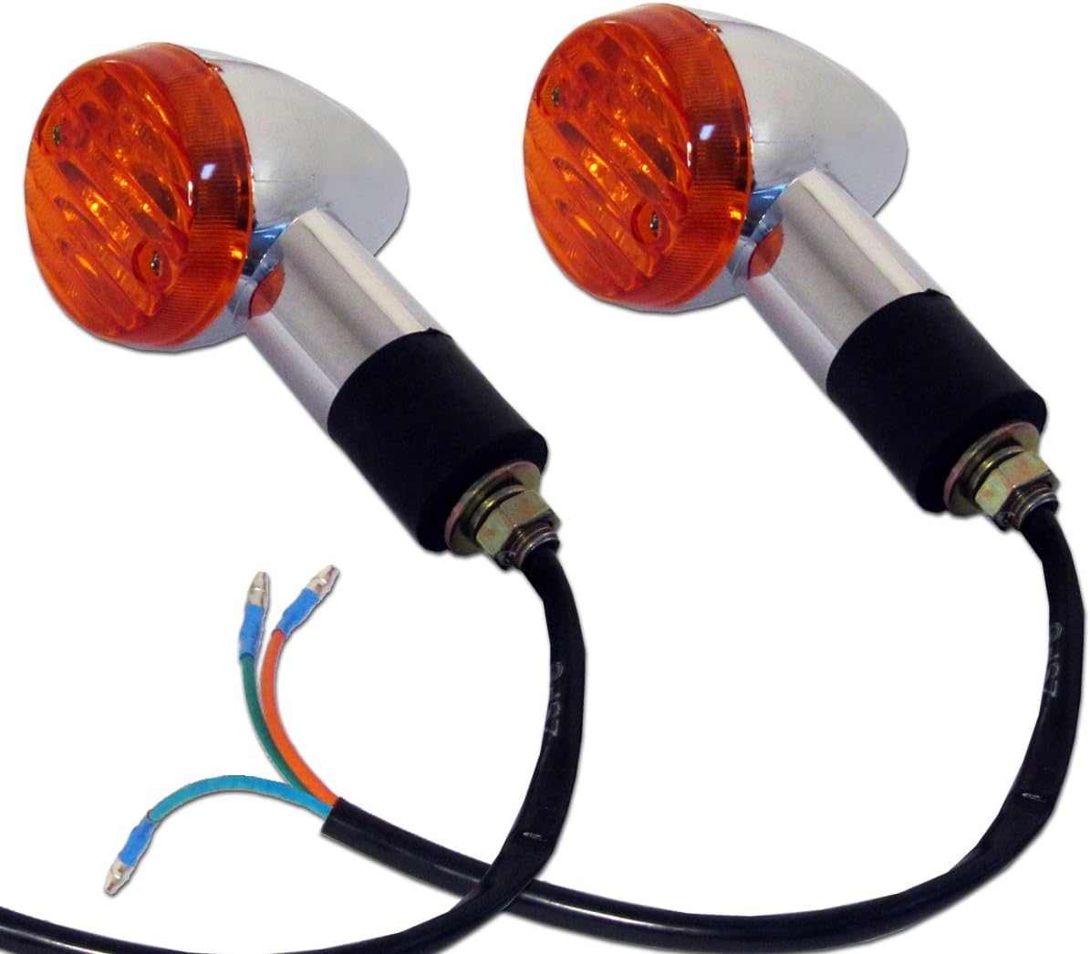 Chrome Motorcycle Round Mini Bullet Turn Signal/Running Lights Combo 3 Wire Blinker Indicators Pair for Honda CBX 550,CBX 650,CBX 750