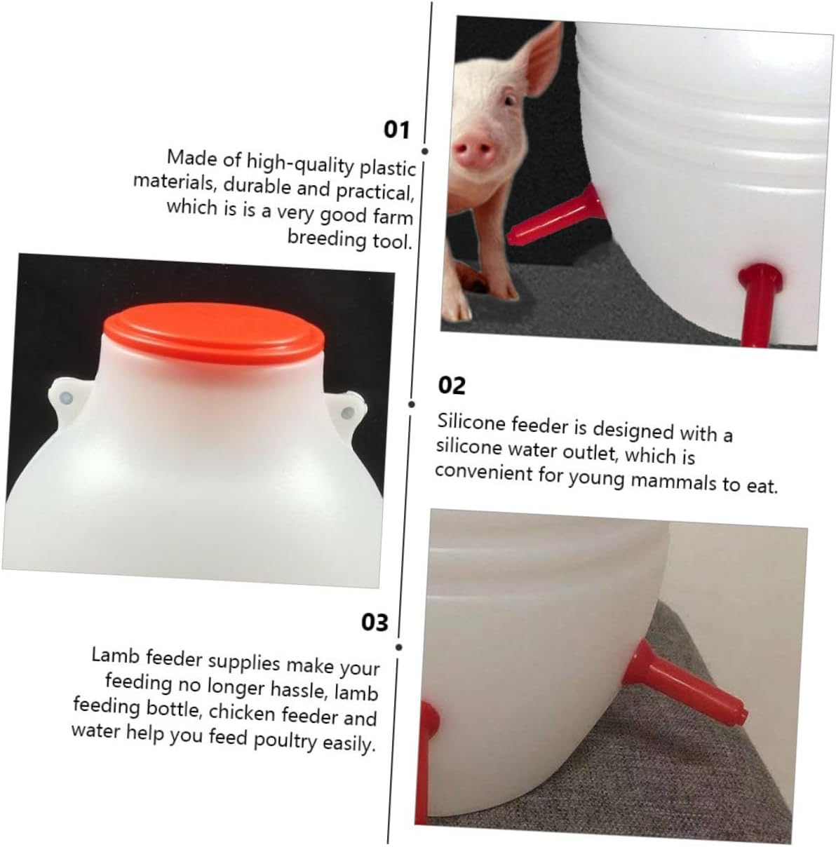 Automatic Lamb Feeder with Nipples Capacity Milk Bucket for Sheep and Goats Easy to Install High Temperature Resistant Feeding Supplies