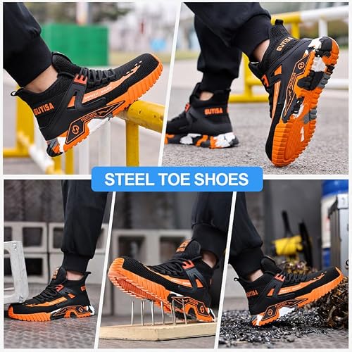 Steel Toe Shoes for Men Work Safety Industrial Protective Men’s Work Shoes for Construction Comfortable Lightweight Warehouse Factory