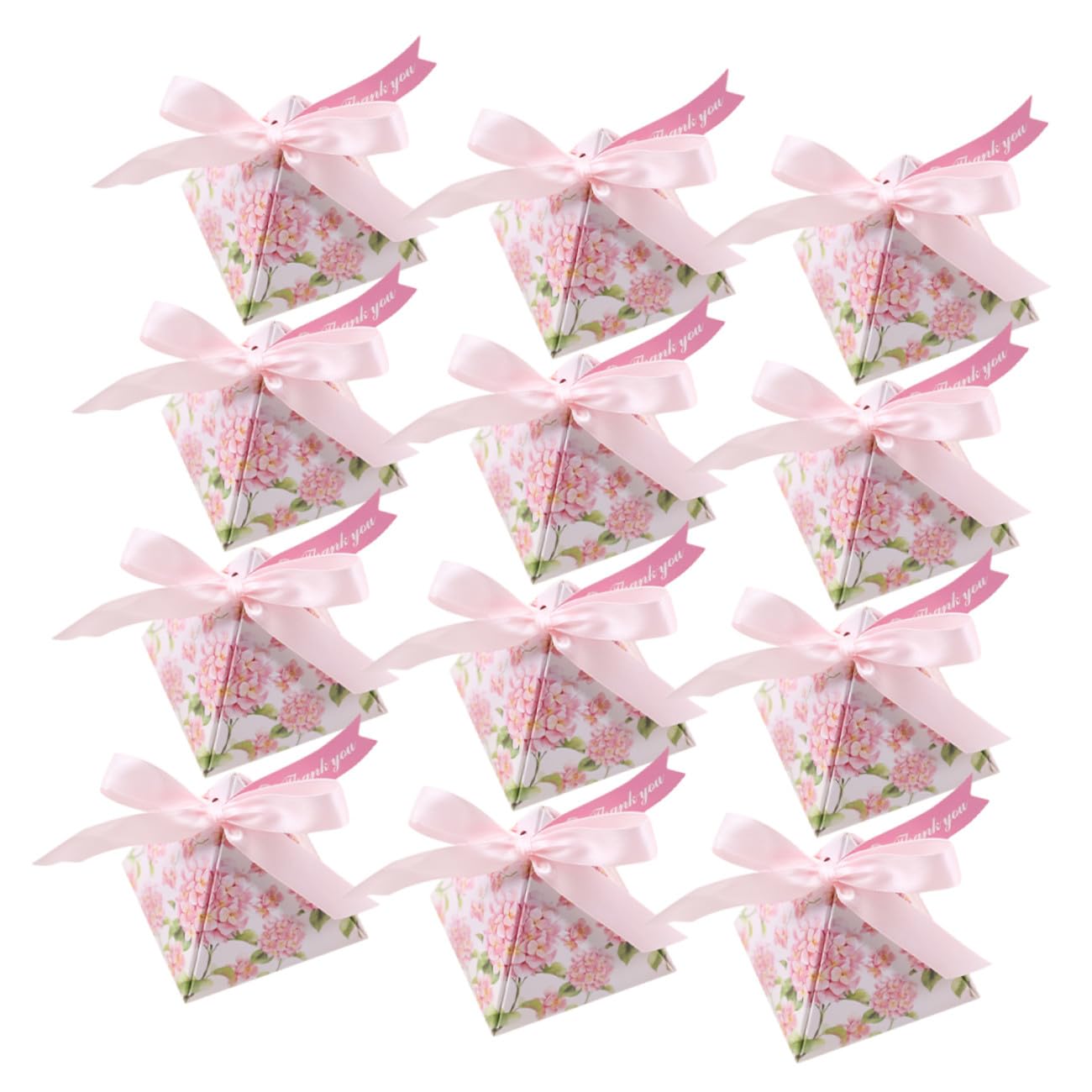 iplusmile Set da 25 Scatoline Portaconfetti a Forma di Piramide in Carta Leggera Stampa su Entrambi i Lati, per Matrimoni e Anniversari, Confezioni Regalo Uniche