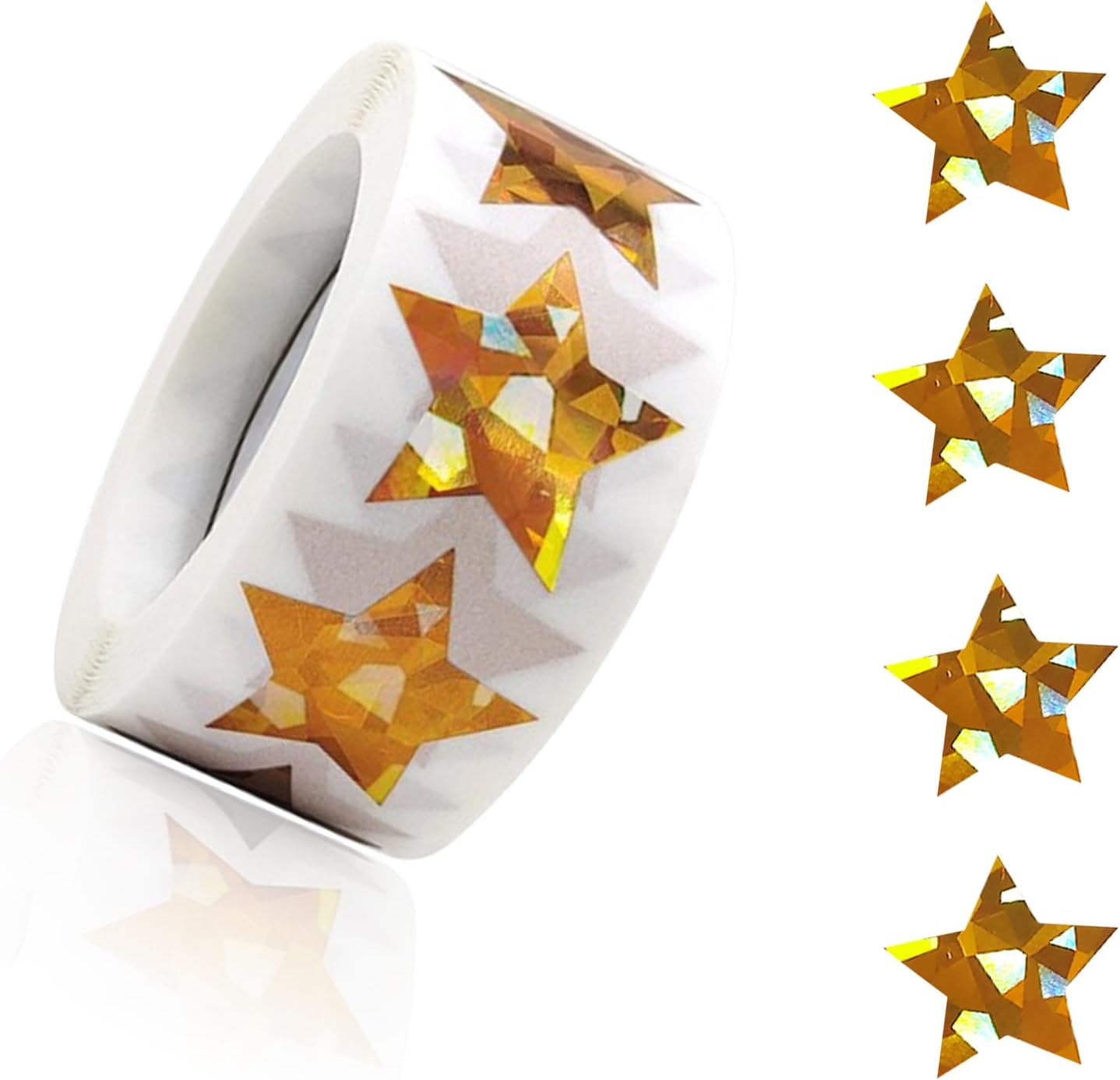 Duomama Sparkle Up Your Charts: 500 PCS Gold Star Stickers - 1 Inch Self Adhesive Glitter Foil for Kids, Teachers, Reward Behavior & Crafting.