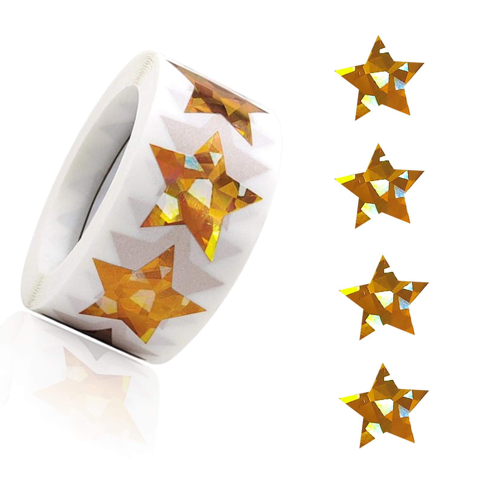 Duomama Sparkle Up Your Charts: 500 PCS Gold Star Stickers - 1 Inch Self Adhesive Glitter Foil for Kids, Teachers, Reward Behavior & Crafting.
