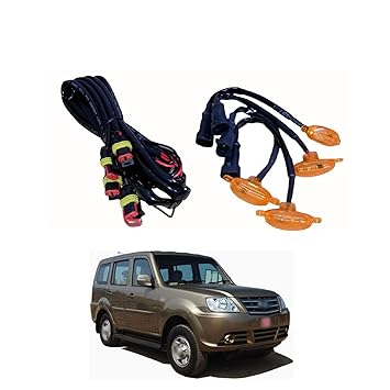 PRIKNIK LED Grille Lights Amber Yellow Grill Led with Fuse Adapter Wiring Harness Kit (4PCS, Amber Shell with Amber Light) Compatible with Sumo Grande