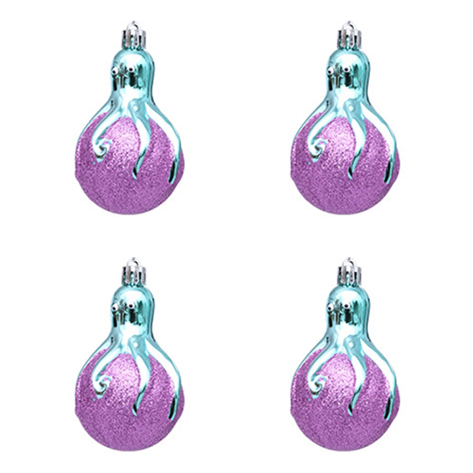 Of 4 Unique Sea Animal Holiday Ornaments Octopuses Decoration Perfect for Christmas Celebration Cephalopod Christmas Ornament