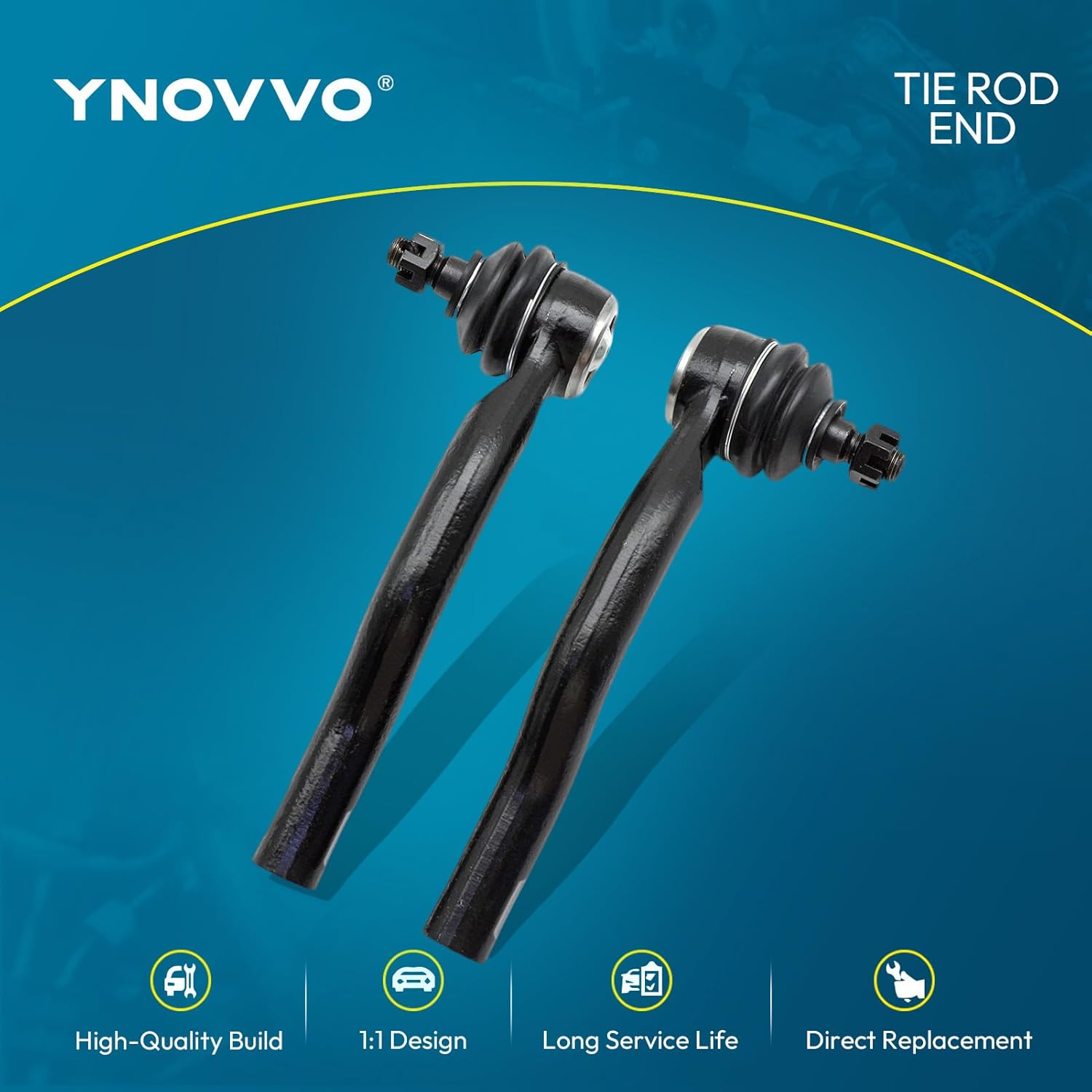 2PCS Front Left & Right Outer Tie Rod End Kit Fits for Ford Edge 2007-2014 for Lincoln MKX 2007-2015 Replace OE 7T4Z3A130B 7T4Z3A130A ES800474 ES800473