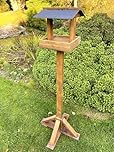 Tall Wooden Bird Table Feeder Slate Roof Heavy Duty 1.6m Height