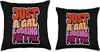 Vista 3 de Romantic Matching Lesbian Couple Gay Pride Merch Just A Gal Looking for A Pal Lesbian Pride Humor Chiste, almohada de 18 x 18 pulgadas, multicolor