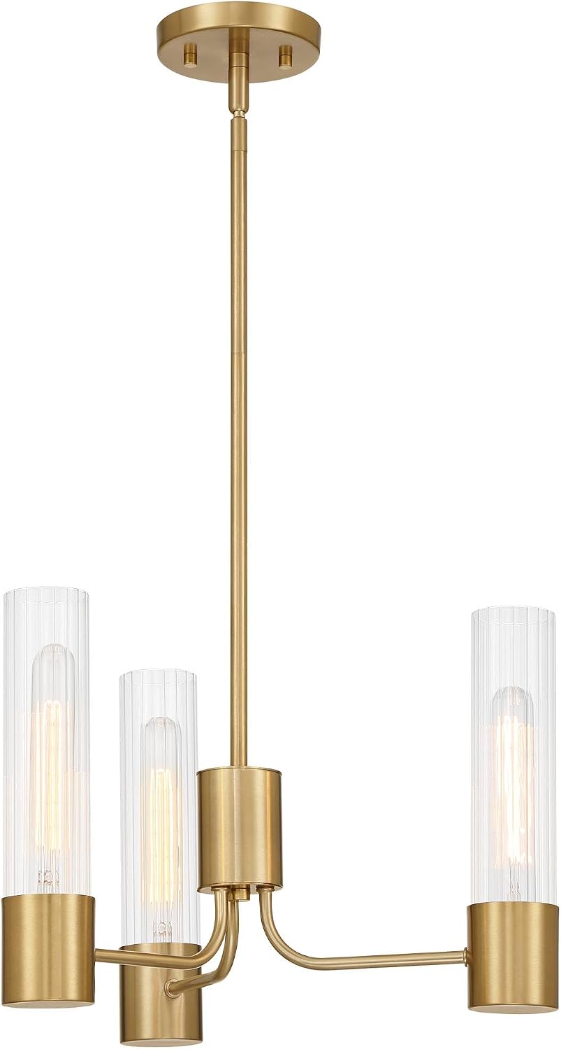 Possini Euro Design Possini Euro Shelton 15" Wide Warm Brass 3-Light Chandelier
