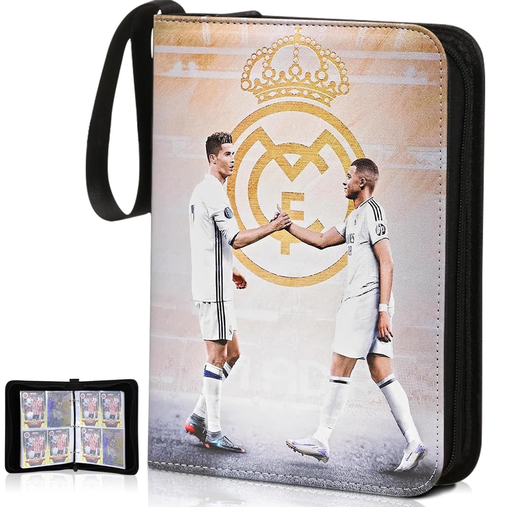 XEERUN Football Card Holder, Football Card Binder, 50 Page 400 Pockets Football Card Folder with Zipper and Handle Strap, Removable Sleeves, FootballCard Book, Trading Card Album for football (A) — image 1