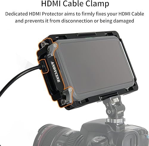 Miniatura 7 de ANDYCINE Jaula de monitor para Atomos Nijna V, Shinobi con rieles NATO integrados y abrazadera para cable HDMI (para Nijna V)