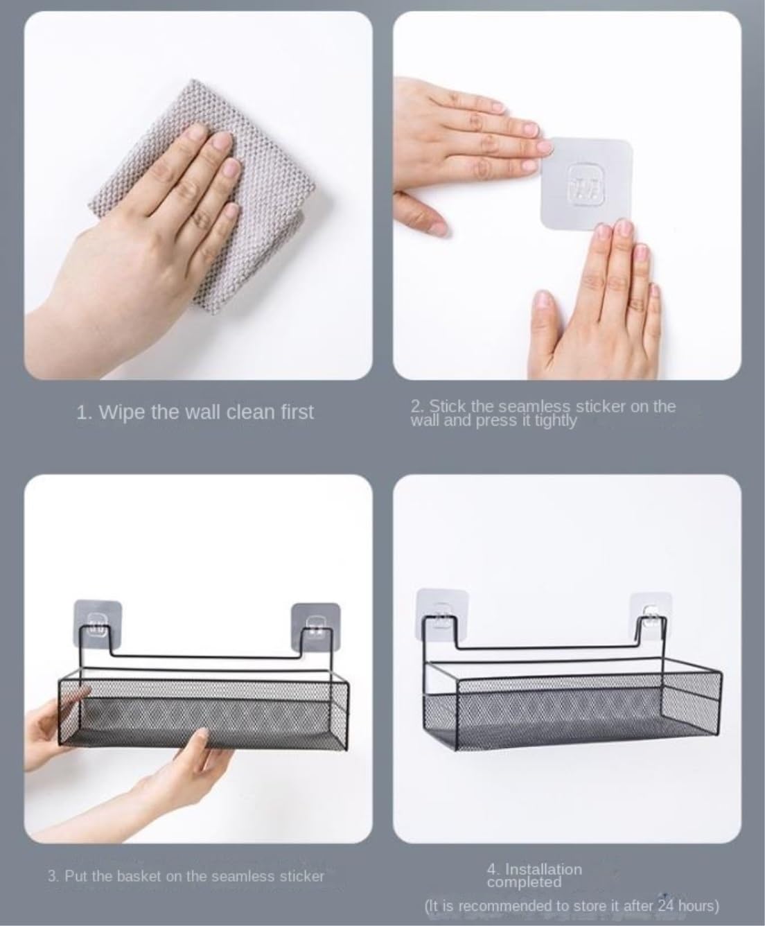 Mensola da Bagno per Doccia Mensola per Doccia Adesiva Organizzatore per Doccia da Bagno in Ferro Organizzatori per Bagno Stoccaggio Mensola Doccia(36 * 15 * 15cm)