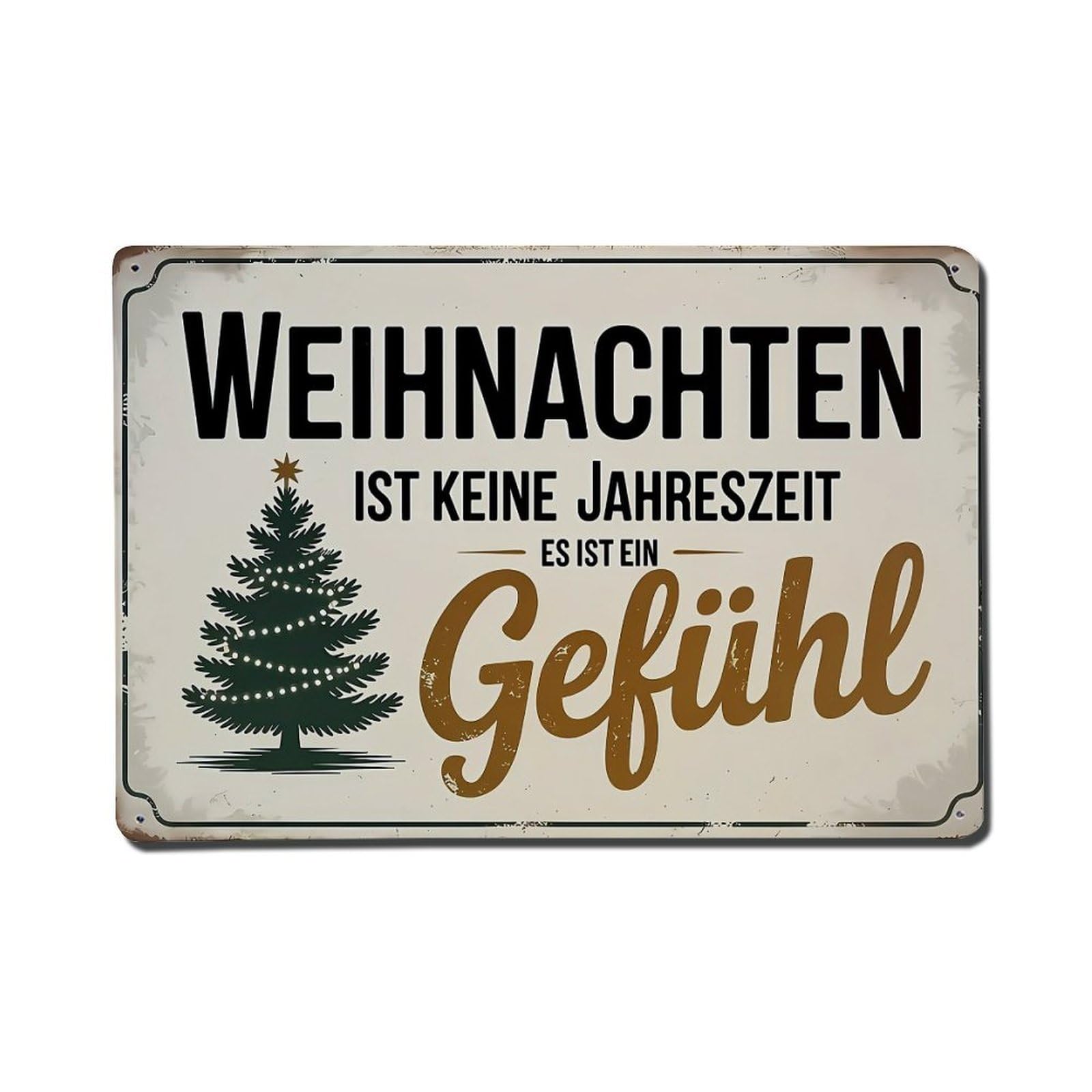 Nestemfo Vintage Weihnachten Ist Keine Jahreszeit Es Ist Ein Gefuehl Tin Sign Metal Sign, Living Room,Bar, Home, Bedroom Wall Decor,Retro Metal Poster 8X12 Inches