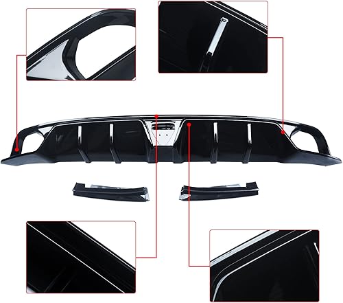 Miniatura 2 de NINTE Difusor trasero para Honda Civic Sedan 2022 2023 11 generación, color negro brillante